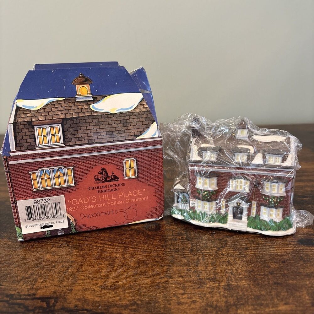 1997 Department 56 Gad's Hill Place‎ Building Ornament Charles Dickens Heritage